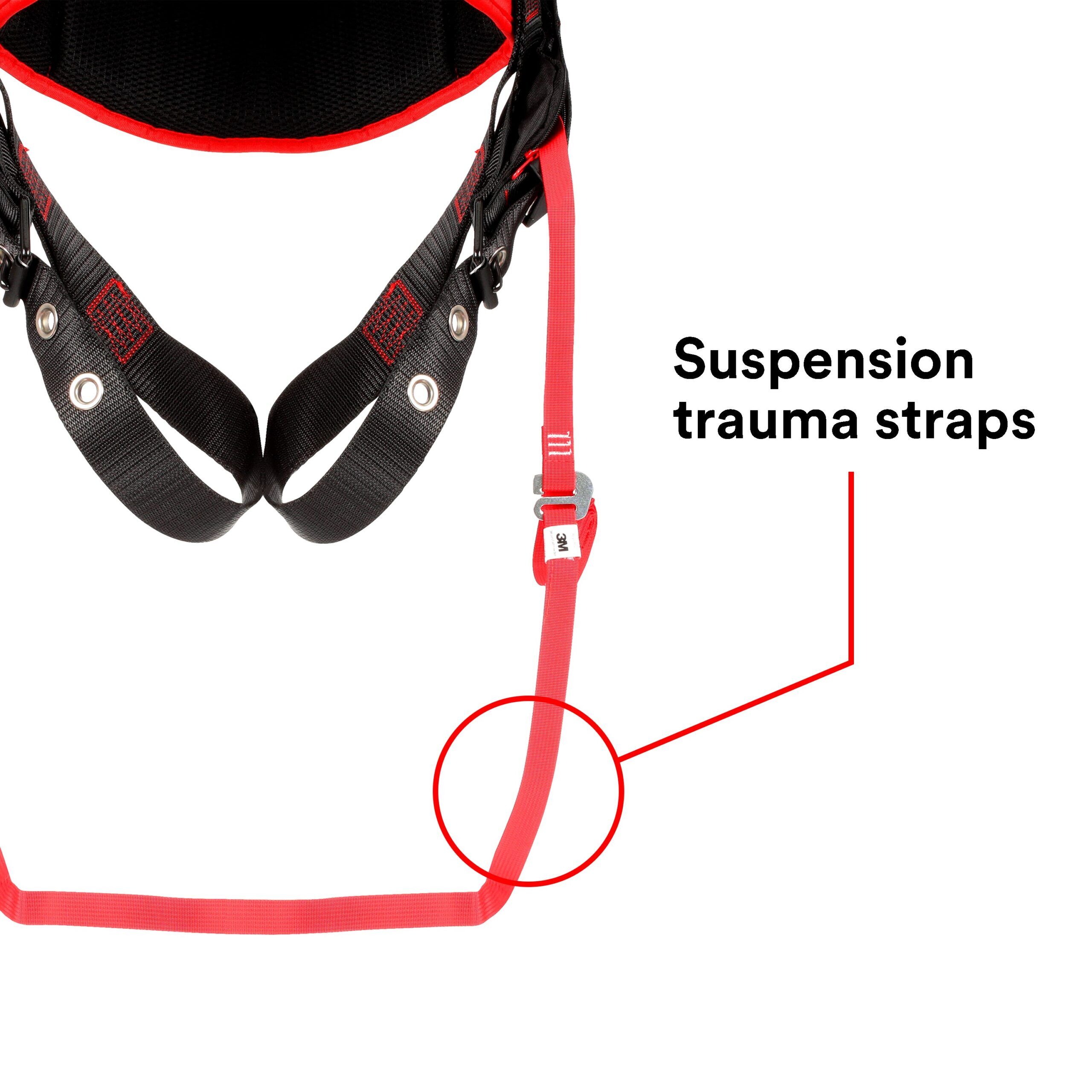 3M™ Protecta® P200 Comfort Construction Harness 3M™ Protecta® P200 Comfort Construction Harness detailed view of suspension trauma straps
